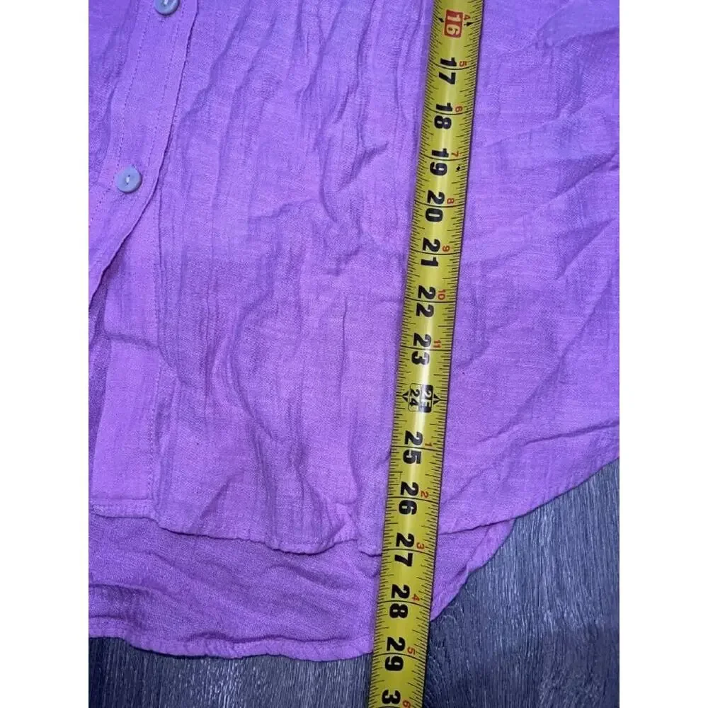 American Eagle Womens preppy Y2K oversized Shirt Lavender XS A004924 - Picture 3 of 9